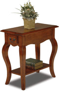 Leick Home Side Table, One Drawer, French Cabriole Leg, Solid Poplar, 12.5 in W by LeickFurniture