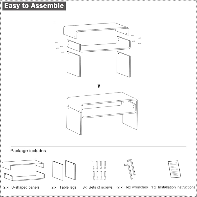2-Tier Acrylic Coffee Table, Side End Table - Image 6