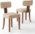 Mid Century Modern Dining Chairs Set of 2, Linen Upholstered Kitchen Chairs by LUXOAKAddMoreStyletoHome