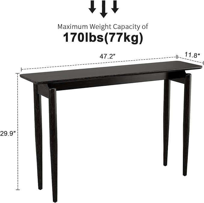 Wood Console Table Walnut Entryway Table, Thin Console Table, Sofa Tables - Image 2