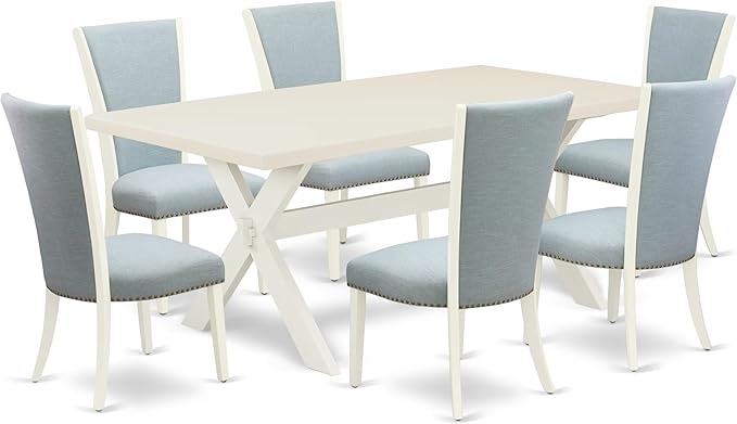 East West Furniture X027VE215-7 7 Piece Kitchen Table Set Consist of a by EastWestFurniture