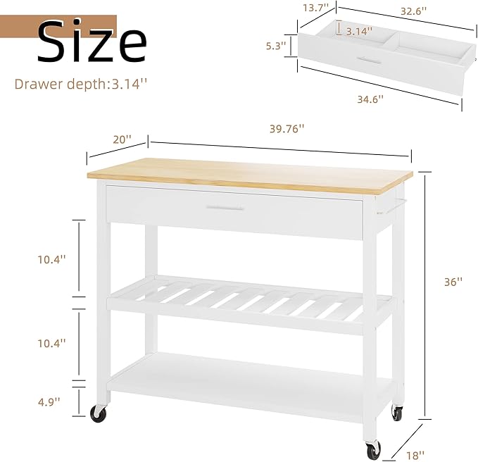 Shintenchi Kitchen Island Cart - Image 6