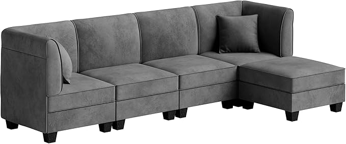Shintenchi 5 Pieces Sectional Couch Modular Sofa, U Shaped Reversible Chaise - Image 3