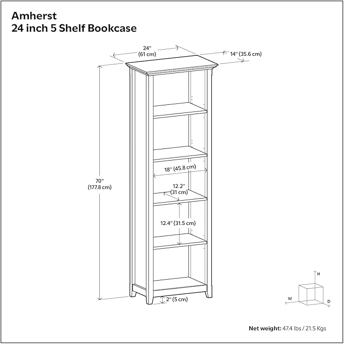 SIMPLIHOME Amherst Bookcase - Image 3