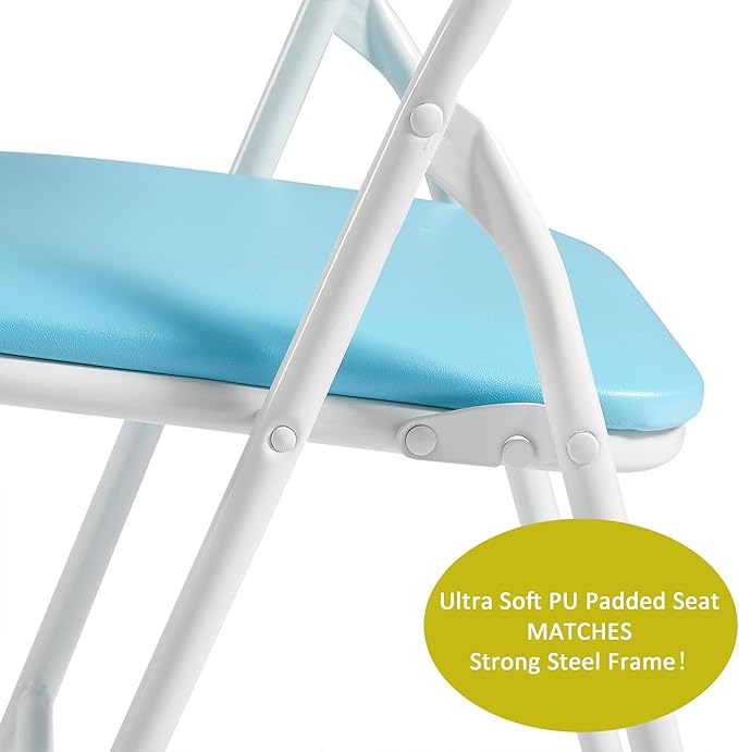VECELO Folding Activity Table and Chairs 5 Pcs, - Image 5