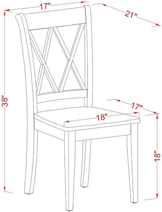 East West Furniture DUCL5-BLK-C 5 Piece Kitchen Table & Chairs Set Includes a - Image 12