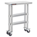 DuraSteel Stainless Steel Work Table 30" x 12" x 34" Height w/ 4 Caster Wheels by DuraSteel