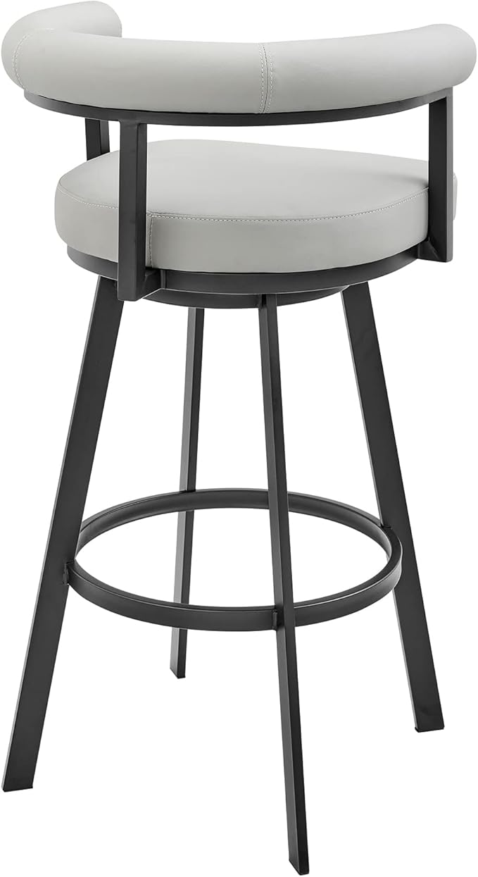Armen Living Magnolia Swivel Bar Stool in Black Metal - Image 6