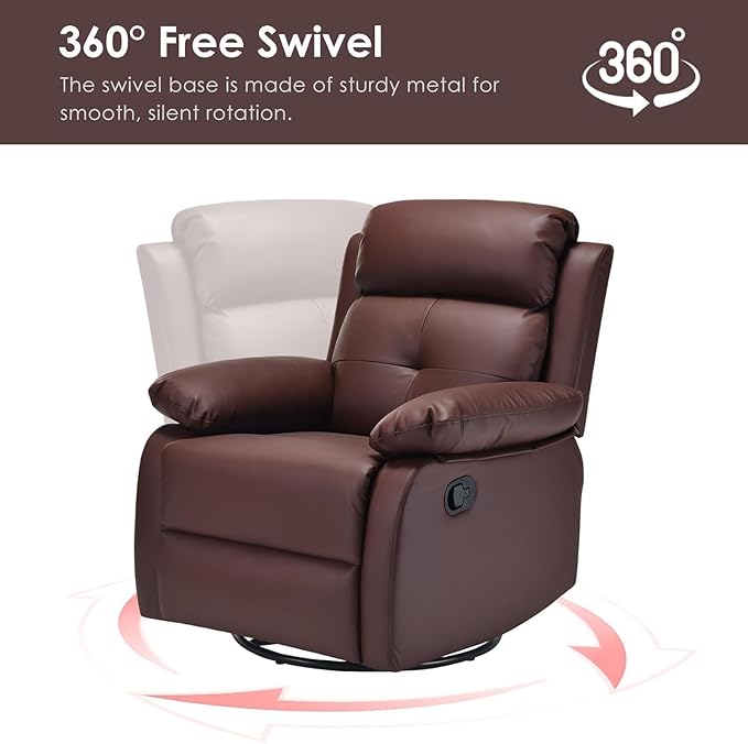 Swivel Rocker Recliner, 360 Swivel Small Recliners - Image 5