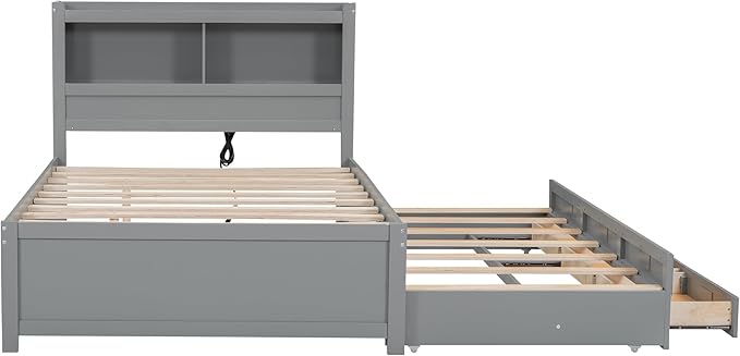 Full Size Pine Wood Platform Bed - Image 7