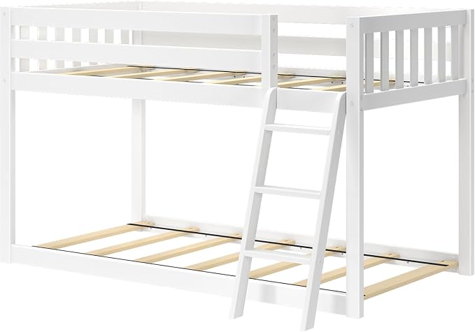 Max & Lily Fundamental Twin Low Bunk Bed, Kids Solid Wood Modern Bed Frame - Image 6