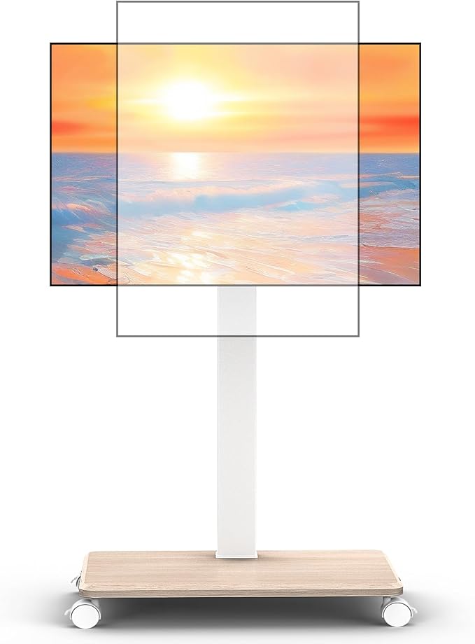 Rolling TV Stand Portrait for 65 70 75 Inch TVs, Tilt and Swivel Mobile TV Cart by Unknown