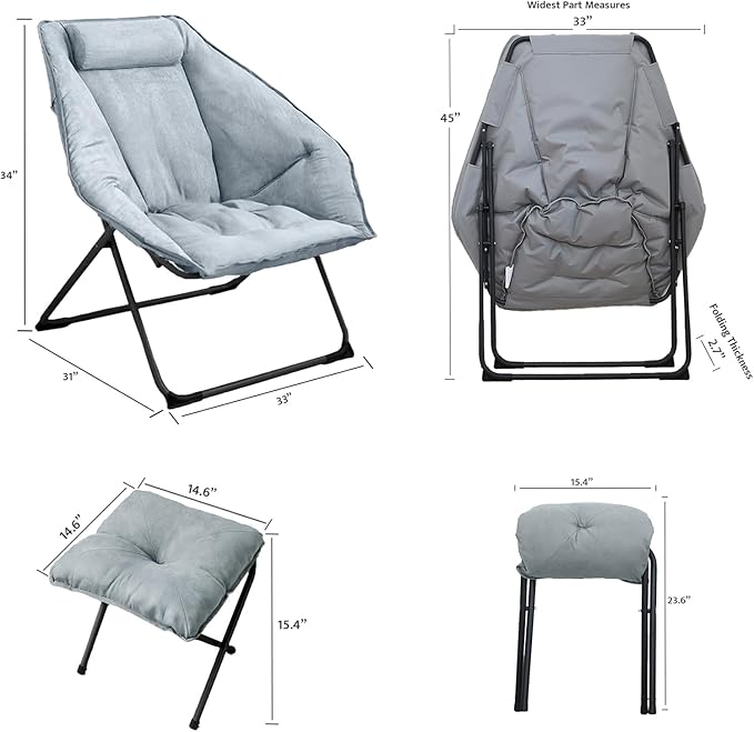 Hexagon Foldable Living Room Chair, Saucer Chair - Image 3