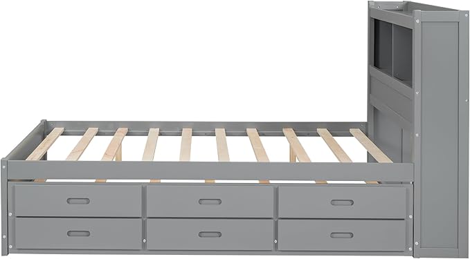 Full Size Pine Wood Platform Bed - Image 5
