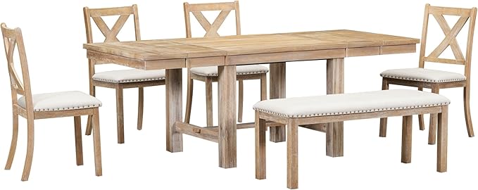 Ball & Cast Farmhouse 6 Piece Extendable Dining Table - Image 7
