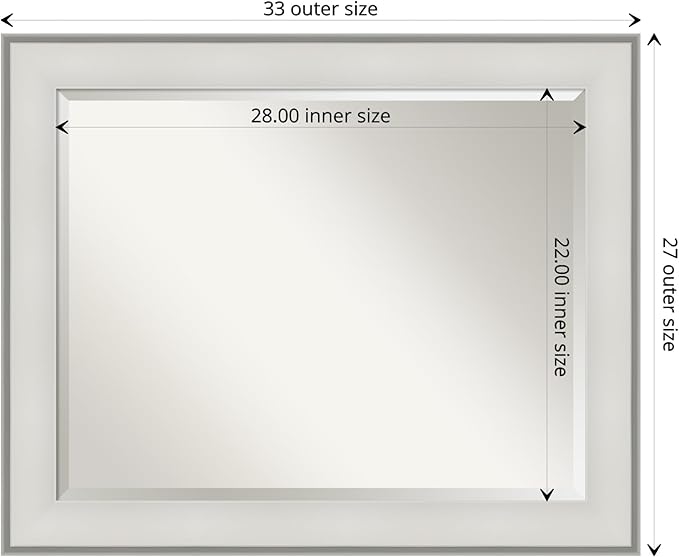 Amanti Art White Bathroom Mirror - Image 4