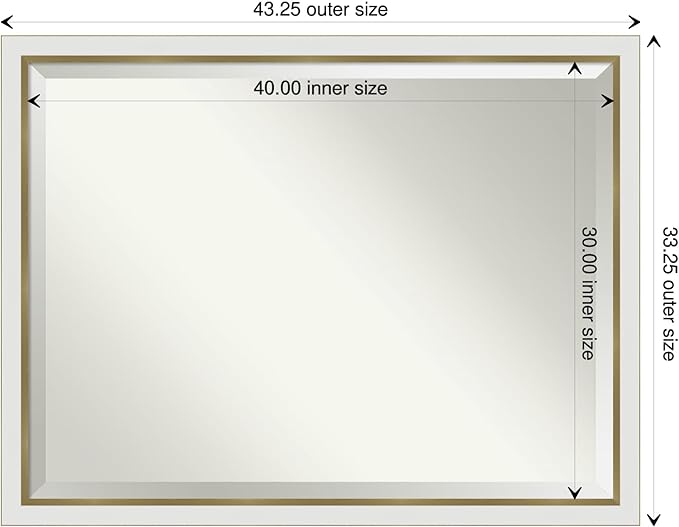 Amanti Art White Bathroom Mirror - Image 4