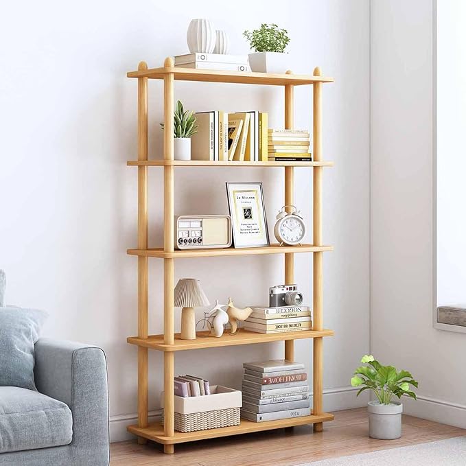 IOTXY 5-Tier Wooden Shelf Bookcase by IOTXY