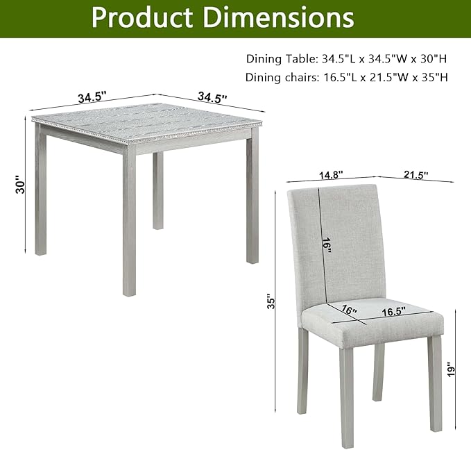 Ball & Cast 5 Piece Dining Table Set, Kitchen Table Set - Image 3