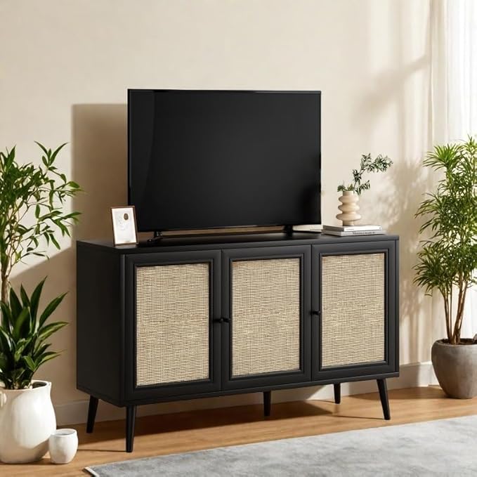 Rattan Entryway Table, Entertainment Center by FONTOI