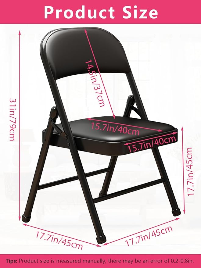 Black Padded Folding Chairs - Image 2