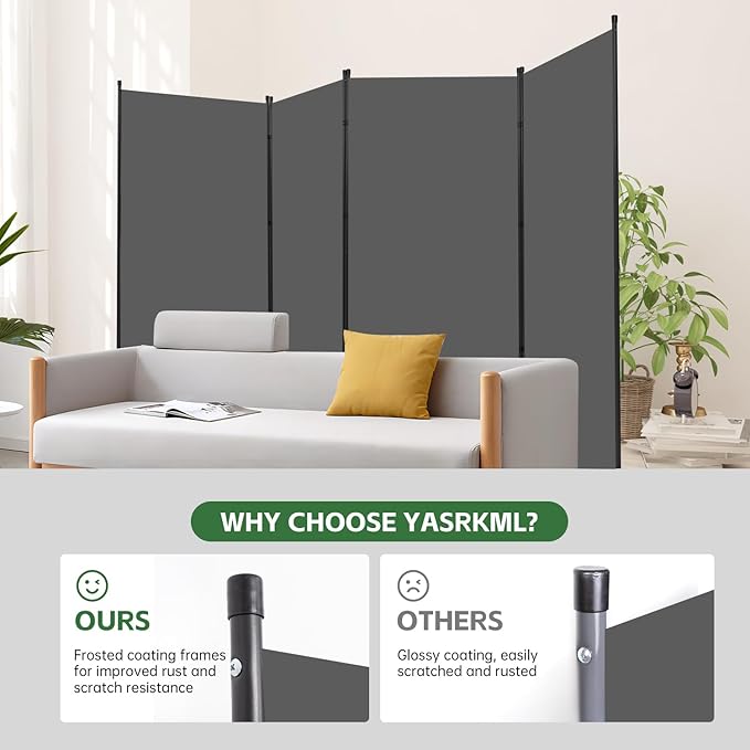 YASRKML Room Divider Folding Privacy Screens, Portable Room Divider Panel 4 - Image 2