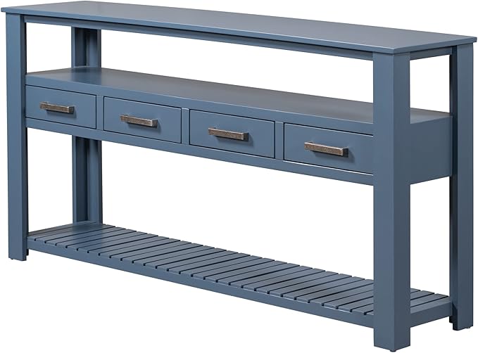 Ball & Cast 62.2“ Contemporary 4 Drawers Console Table, Long Entryway-Table - Image 12