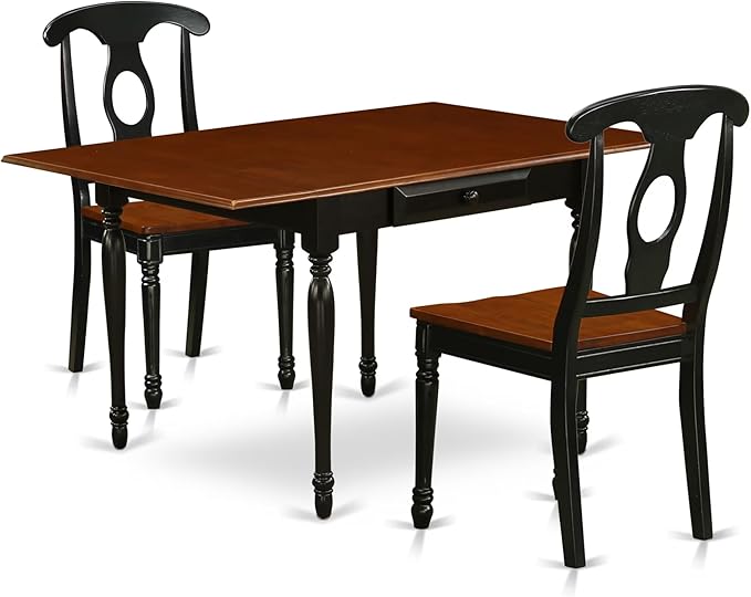 East West Furniture MZKE3-BCH-W 3 Piece Modern Dining Table Set Contains a by EastWestFurniture