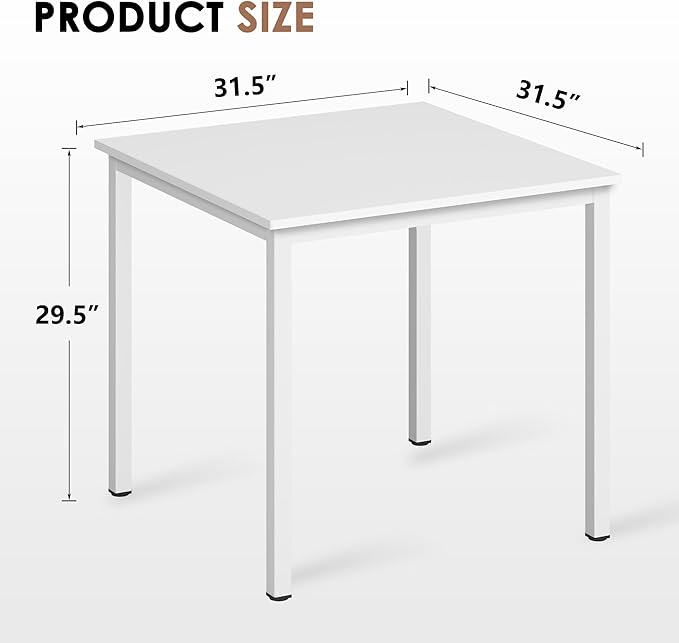 Need Small Square Dining Table- 31-1/2'' Sturdy and Heavy Duty Writing Desk - Image 3