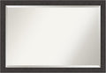 Amanti Art Brown Wall Mirror 28x40 Rustic Plank Espresso Narrow Rectangle by AmantiArt