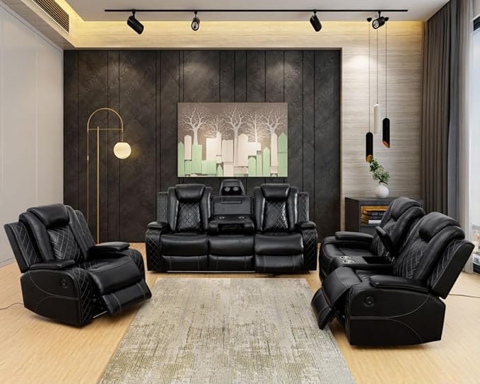 Electric Power Recliner Chair/Loveseat/Sofa Living Room, Comfy Home Theater - Image 4