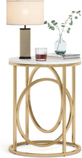 Tribesigns Round End Table for Living Room, Modern Marble Side Table by Tribesigns