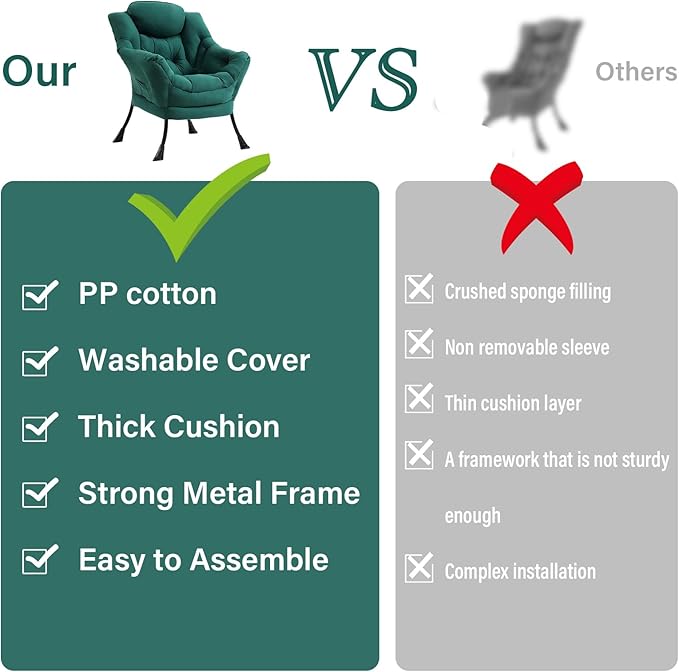 Lazy Chair for Living Room, Modern Accent Chairs - Image 6