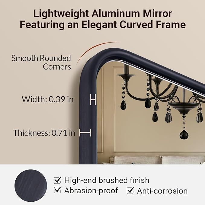 ANDY STAR Pivot Bathroom Mirror, 24 x 36 Inch Black Tilting Mirror - Image 8