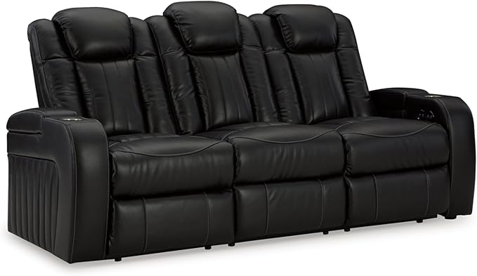 Signature Design by Ashley Caveman Den Modern Faux Leather Power Reclining Sofa by SignatureDesignbyAshley
