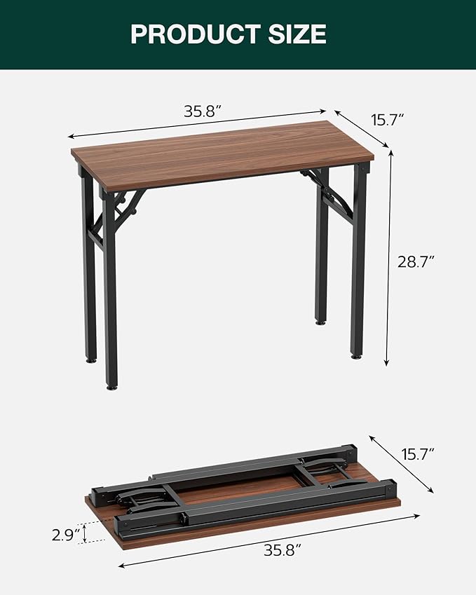 Frylr Small Folding Computer Desk – Portable 35.8 Inch Foldable Laptop Table - Image 2