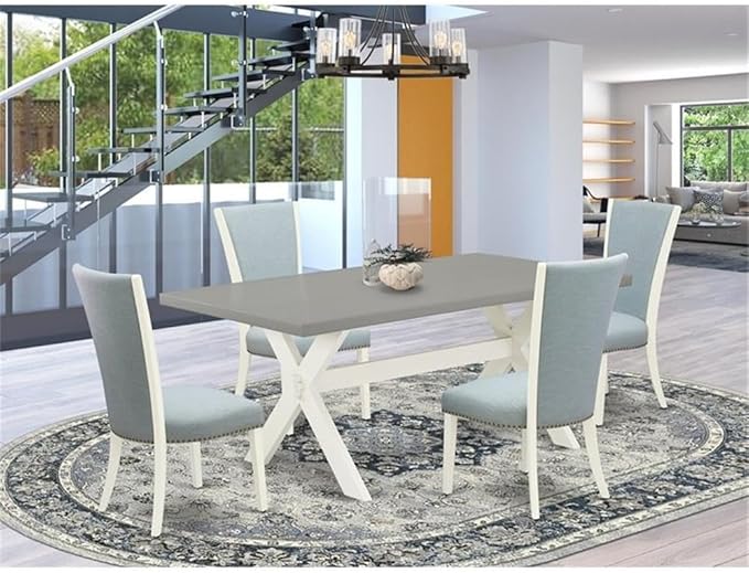 East West Furniture X097VE215-5 5 Piece Dining Table Set - Image 2
