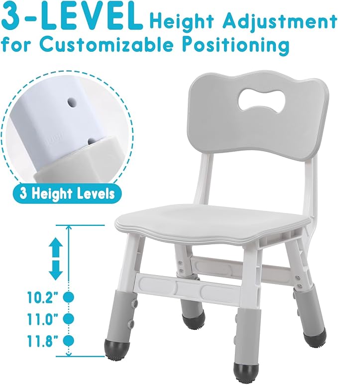 Kids Height Adjustable Toddler Chair Max Load 220LBS Plastic Indoor Outdoor - Image 6