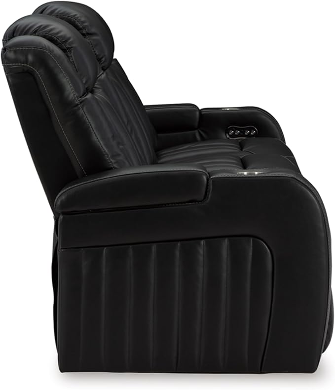 Signature Design by Ashley Caveman Den Modern Faux Leather Power Reclining Sofa - Image 5