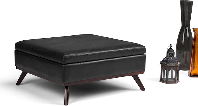 SIMPLIHOME Owen 36 inch Wide Mid Century Modern Square Coffee Table Storage - Image 11