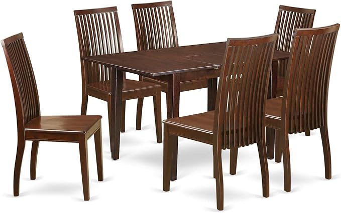 East West Furniture PSIP7-MAH-W 7 Piece Kitchen Table Set Consist of a by EastWestFurniture