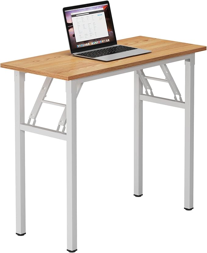 Need Small Desk 31 1/2" No Assembly Foldable Writing Table, Sturdy and Heavy by Need