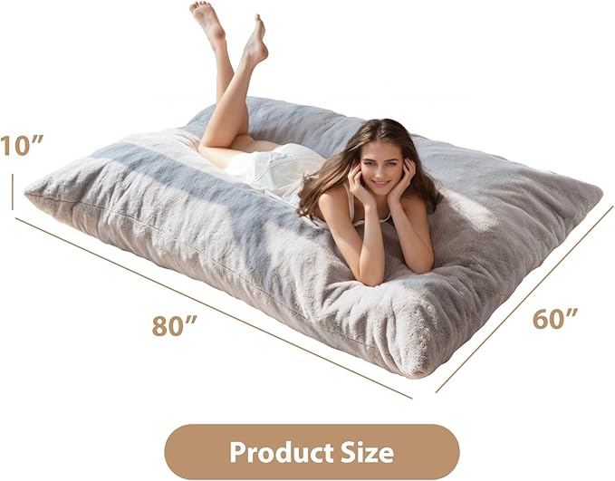 BYBYME 3 in 1 Bean Bag Chair, Convertible Chair Folds from Bean Bag to Lounger - Image 2