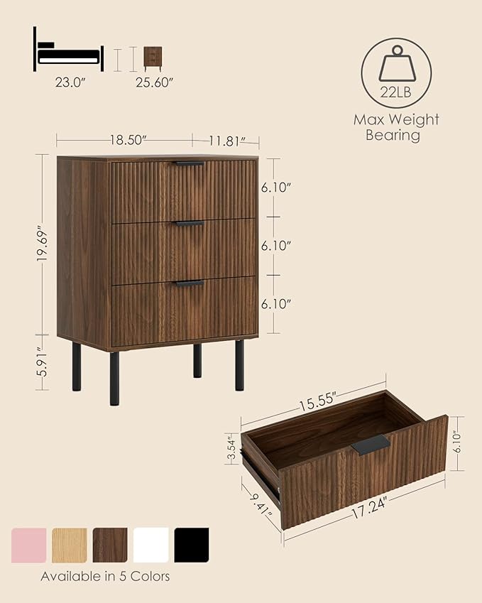 Night Stand, Tall Bedside Table - Image 2