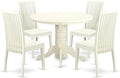 East West Furniture SHIP5-LWH-W 5 Piece Dining Room Table Set Includes a Round by EastWestFurniture
