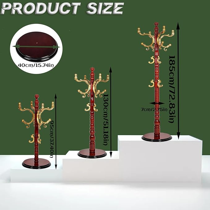 73" Wooden Coat Rack Stand, Coat Racks Freestanding - Image 6
