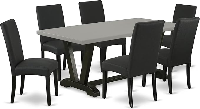 East West Furniture V697DR124-7 7 Piece Modern Dining Table Set Consist of a by EastWestFurniture
