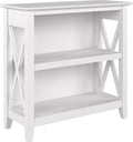 Bush Furniture Key West Small 2 Shelf Bookcase in Pure White Oak, Compact Home by BushHome