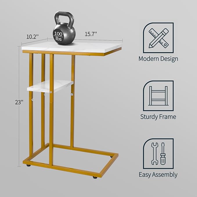 Yoobure C Shaped End Table, Side Table - Image 3