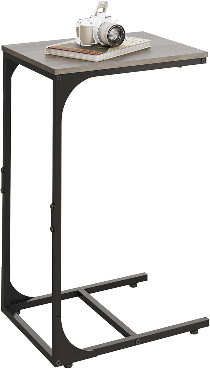 WLIVE C Shaped End Table, Small Couch Side Tables by WLIVE